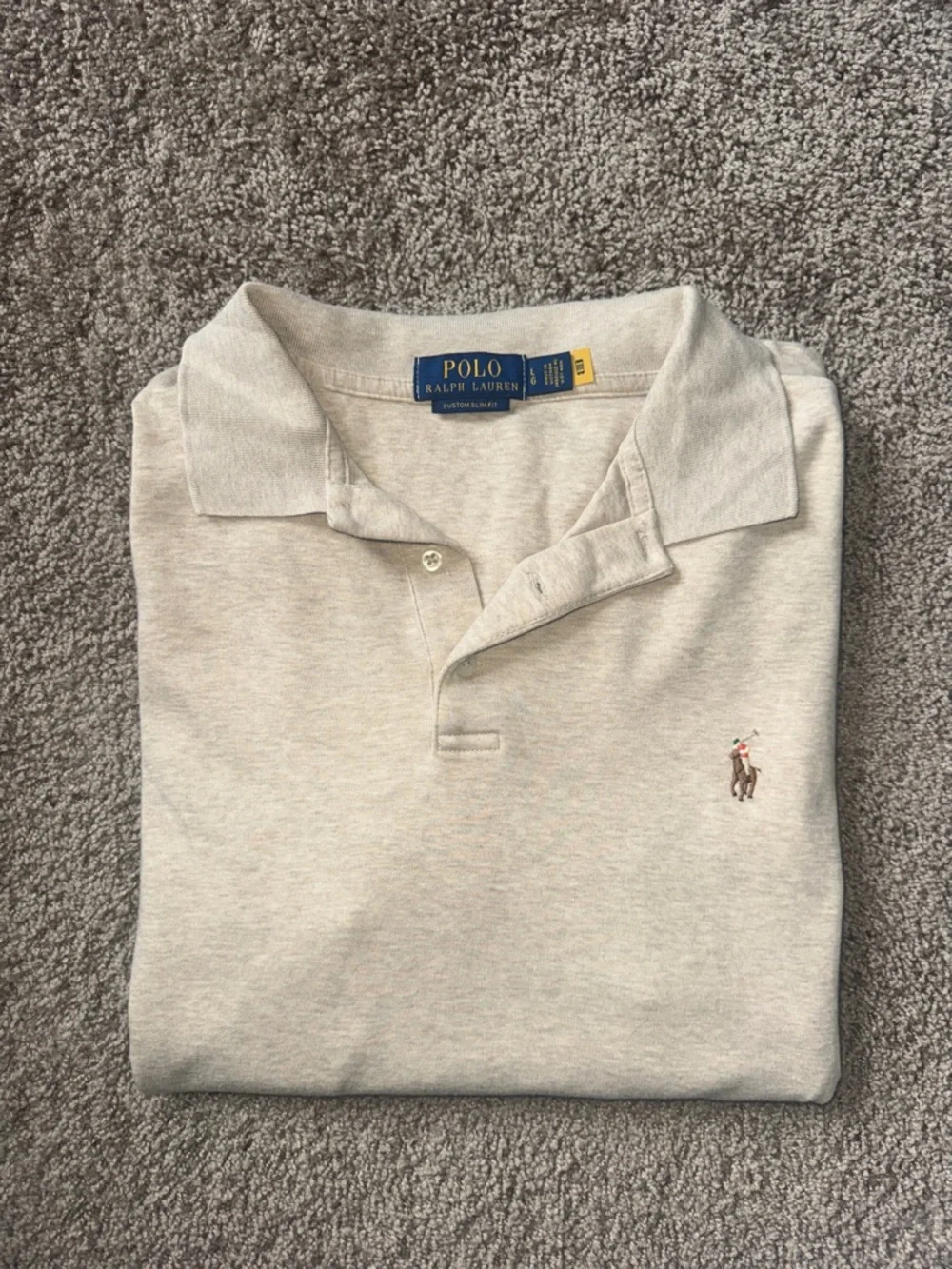 Polo by Ralph Lauren Beige Polo Shirt with Embroidered Pony